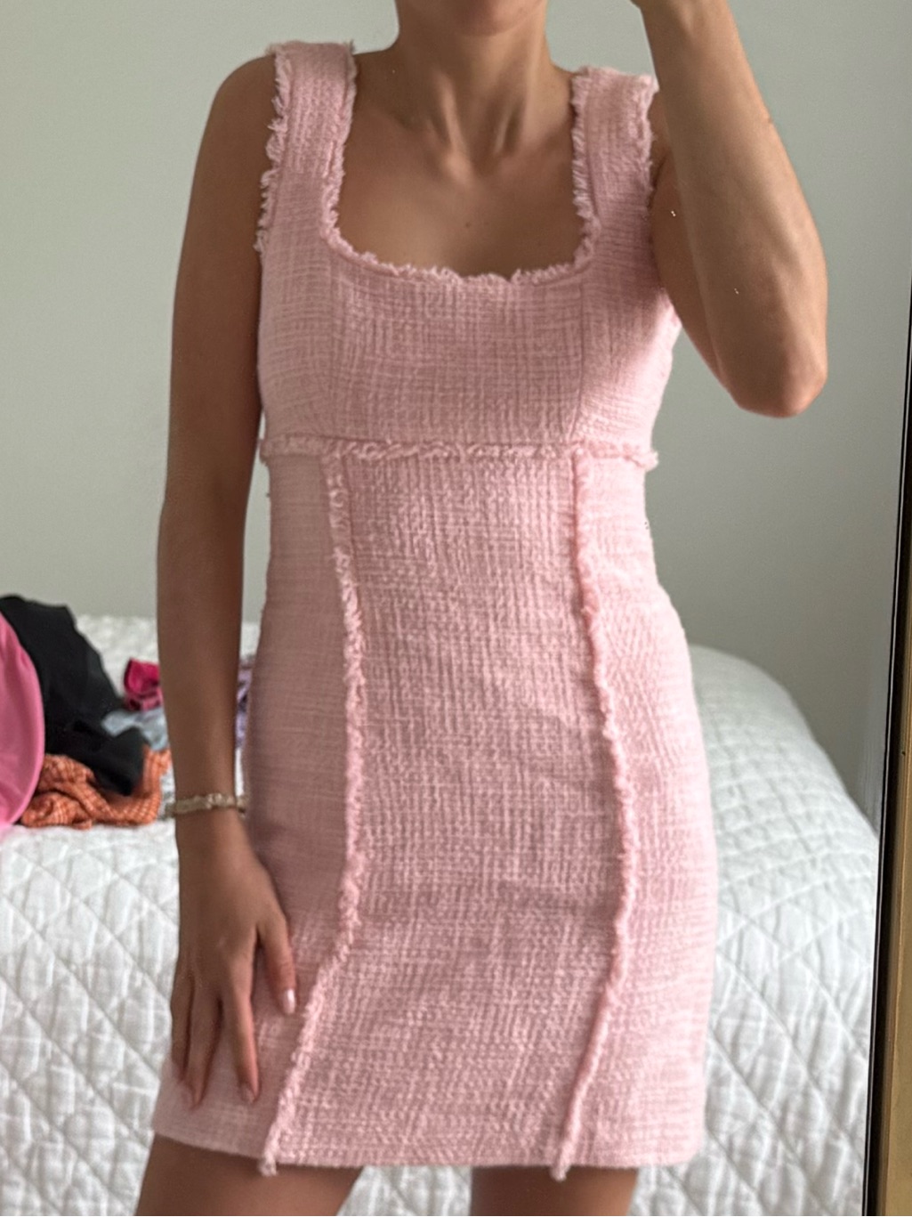 Likely Pink Textured Knit Mini Dress